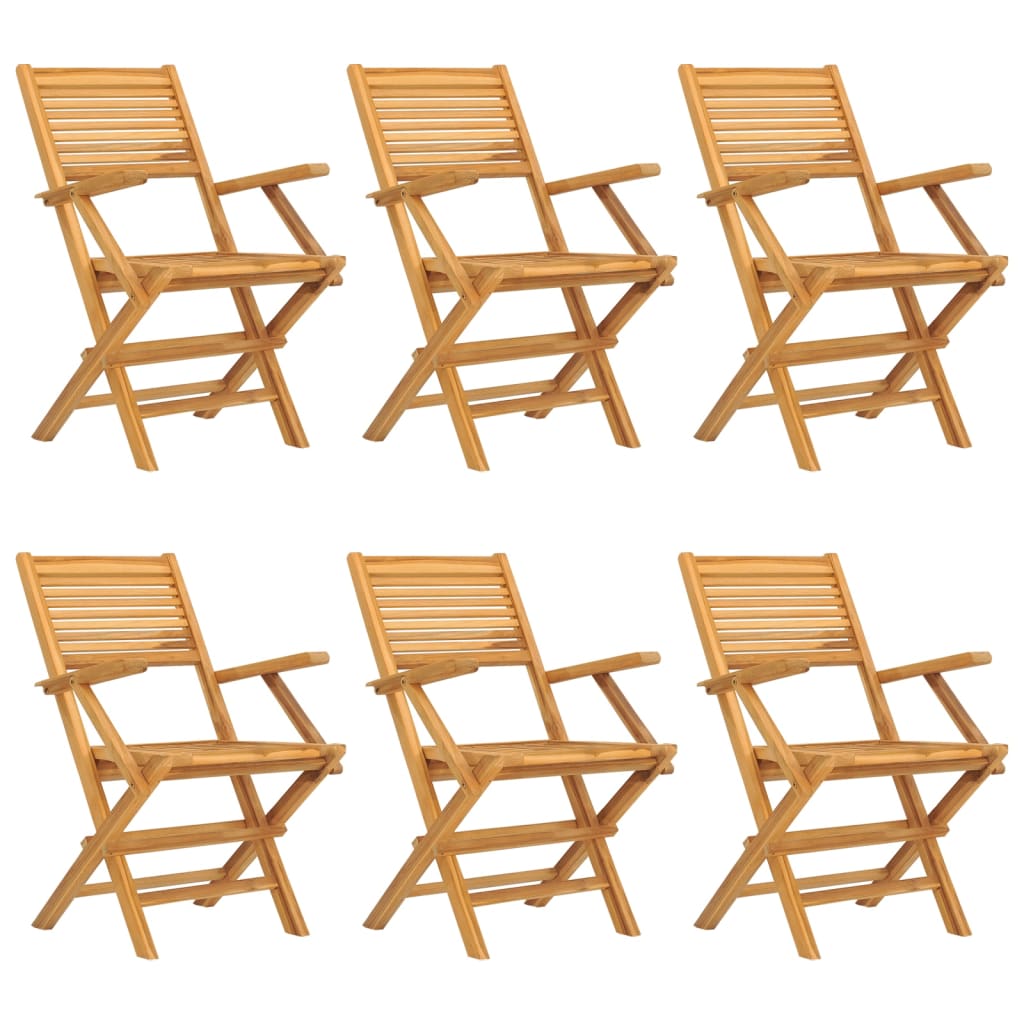 vidaXL Skládací zahradní židle 6 ks 55x62x90 cm masivní teakové dřevo