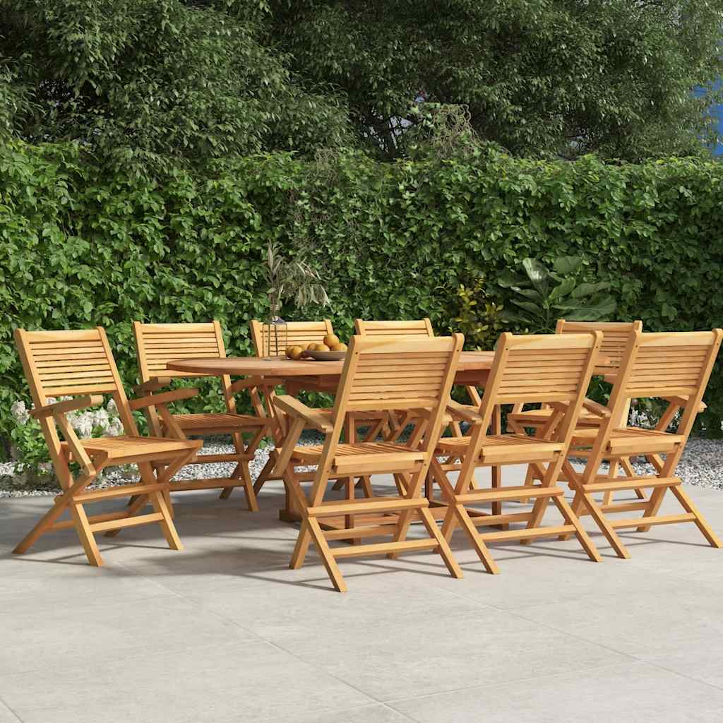 vidaXL Scaune de grădină pliante, 8 buc., 55x62x90 cm, lemn masiv tec