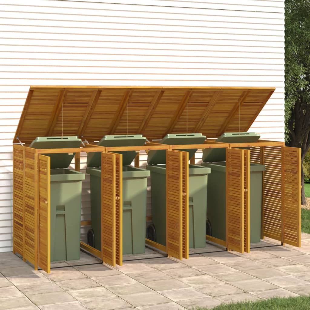 vida XL Mülltonnenbox für 4 Tonnen 280x 89x 117 cm Massivholz Akazie