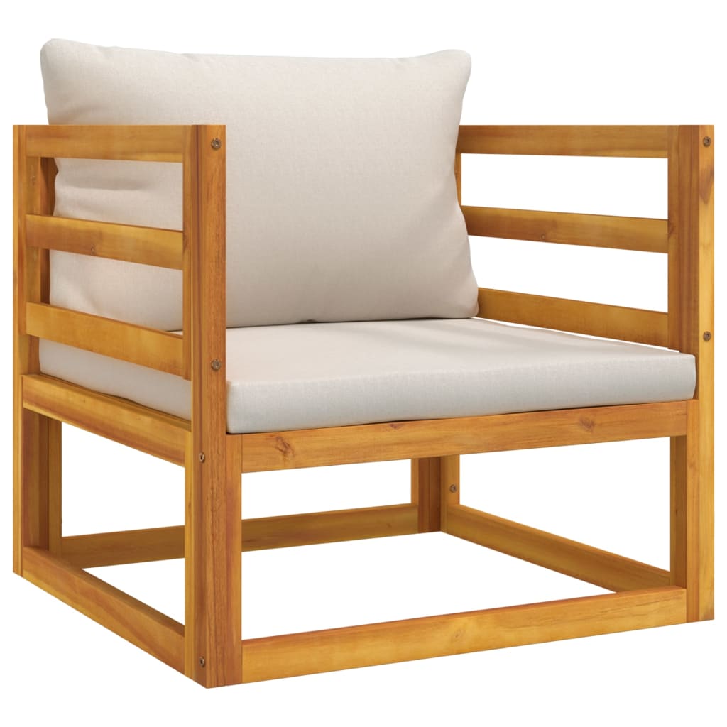 Zestaw wypoczynkowy ogrodowy z drewna akacjowego - 2 sofy, 2 krzesła, stolik, poduszki