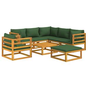 vidaXL Garden Lounge Set Green and Wood Tone