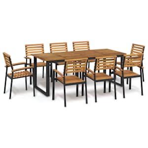 Vrtna jedilna garnitura 9-delna trden akacijev les in kovina