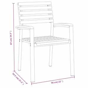 7dílný zahradní jídelní set masivní akáciové dřevo a kov - obrázek 9