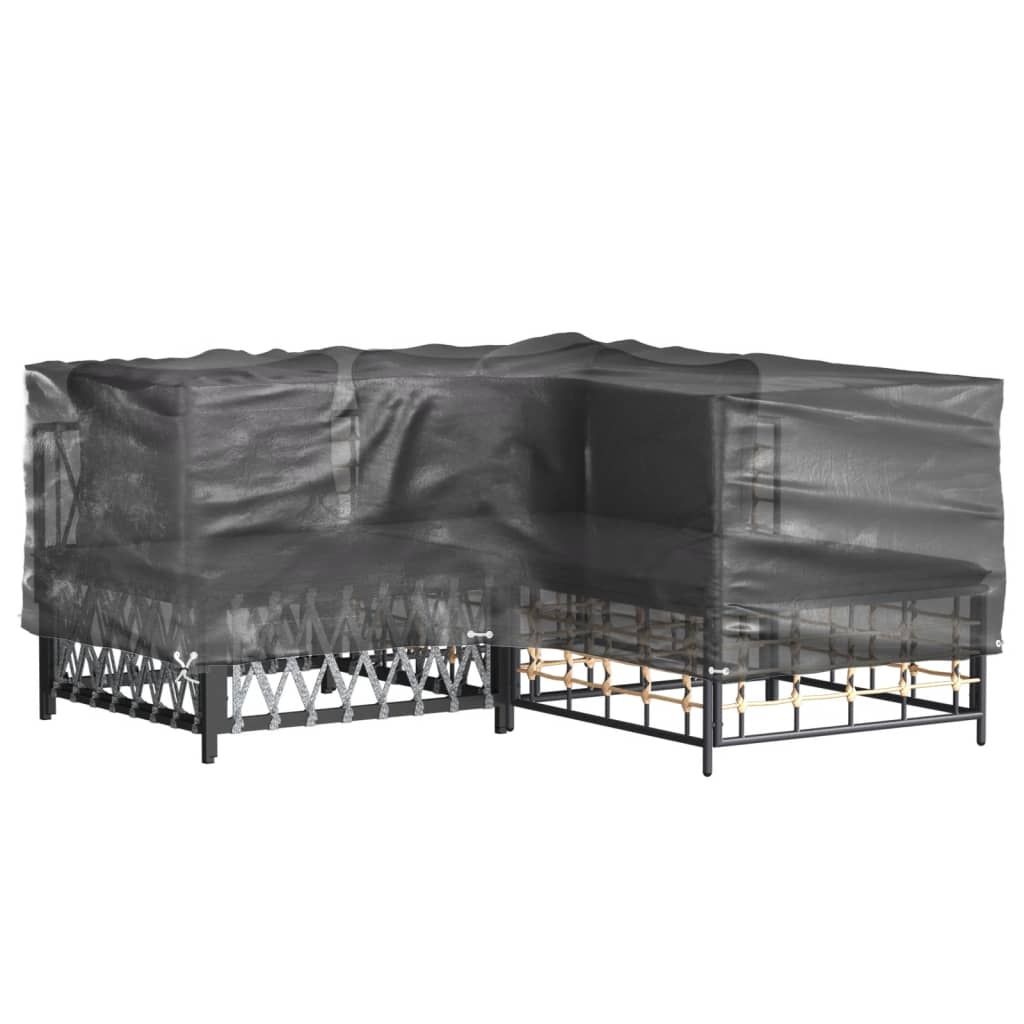 2 db L-alakú kerti bútorhuzat 12 fűzőlyukkal 185x185x70 cm 