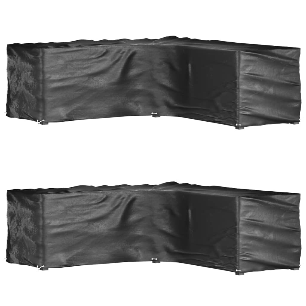 vidaXL Plachty na zahradní nábytek tvar L 2 ks 16 oček 285x285x90 cm