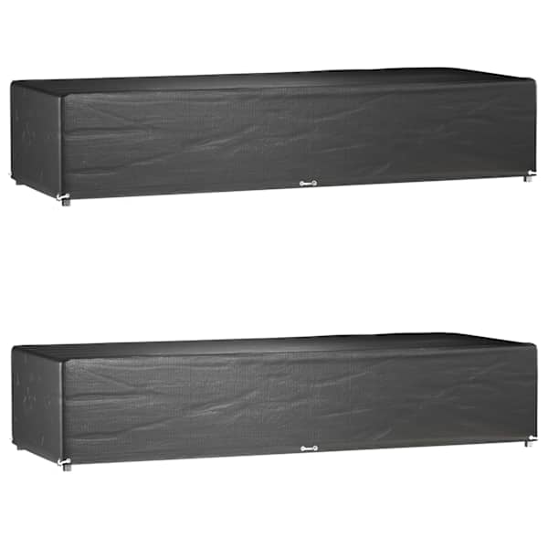 vidaXL p&auml;evitustooli katted 2 tk, 12 aasaga, 205x75x40 cm, pol&uuml;et&uuml;leen