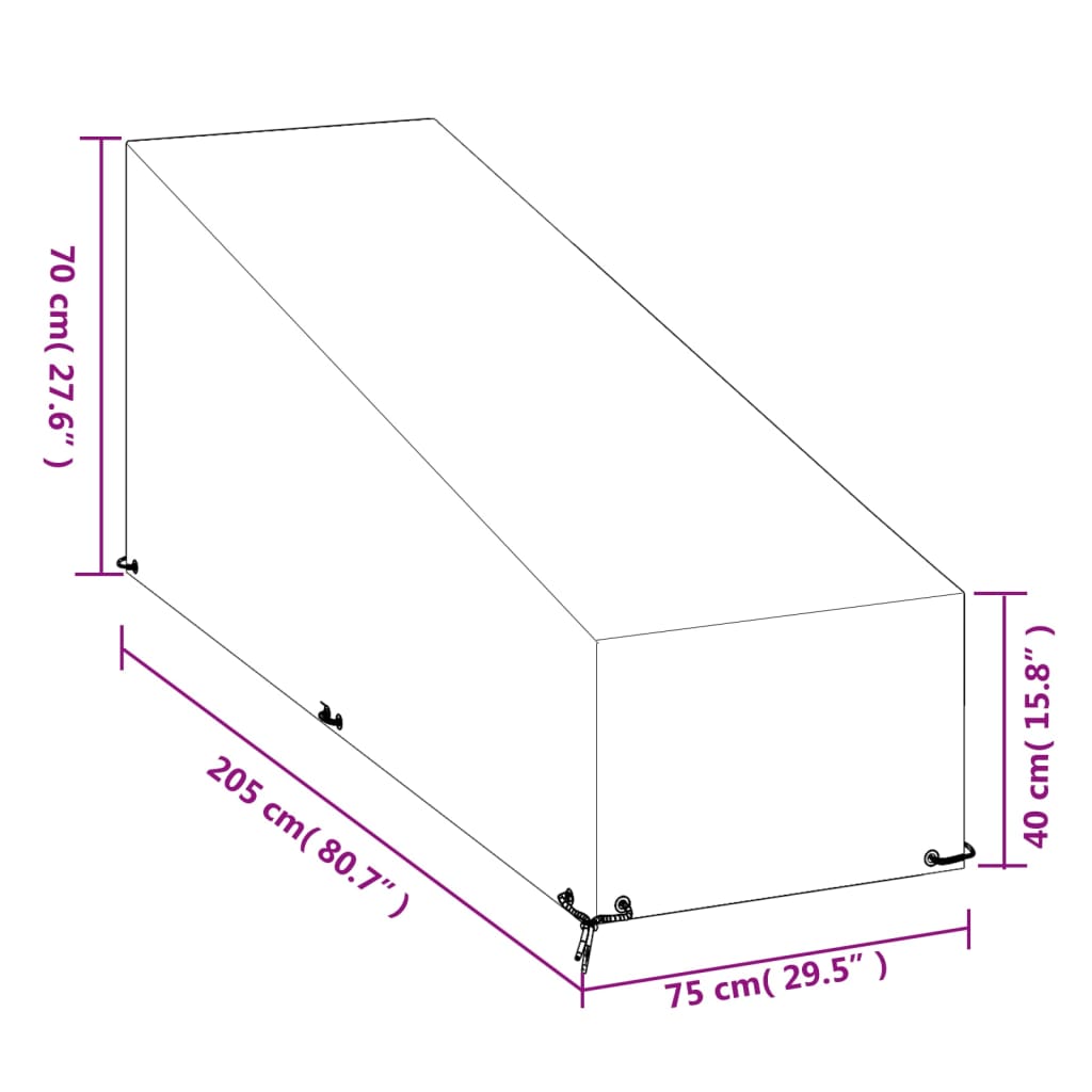 2 db polietilén napozóágy huzat 12 fűzőlyukkal 205x75x40/70 cm 