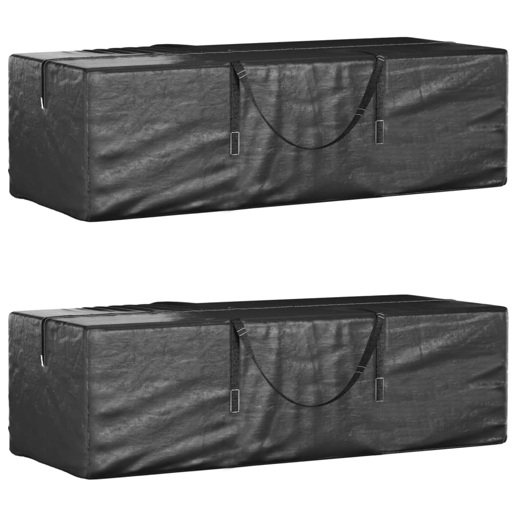 vidaXL Genți depozitare perne, 2 buc., negru 135x40x55 cm polietilenă