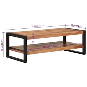 Konferenční stolek 120 x 55 x 40 cm masivní akáciové dřevo - obrázek 7