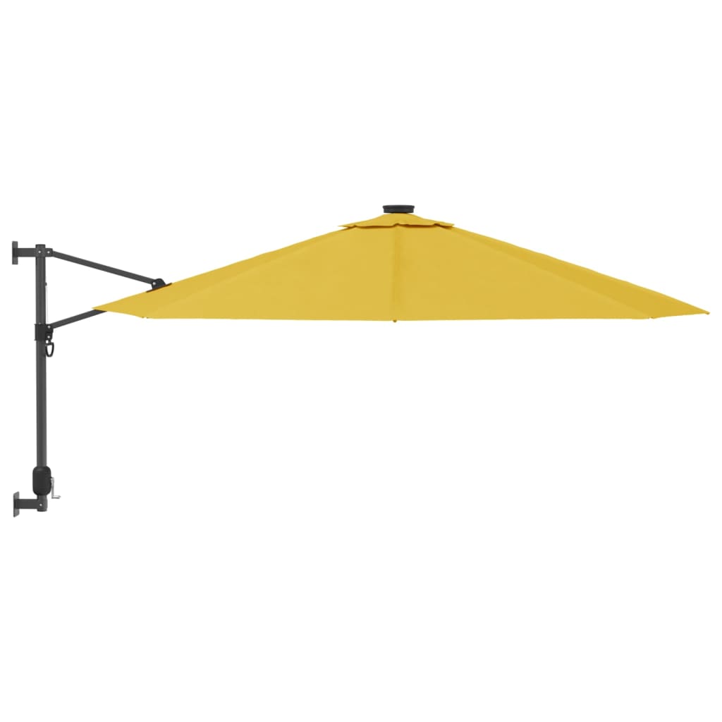 vidaXL Wandparasol 290 cm geel afbeelding