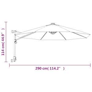 Nástěnný slunečník s LED jablkově zelený 290 cm - obrázek 10