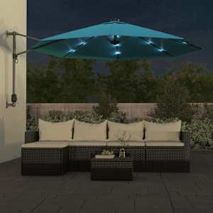 Nástěnný slunečník s LED Sea Blue 290 cm - obrázek 3