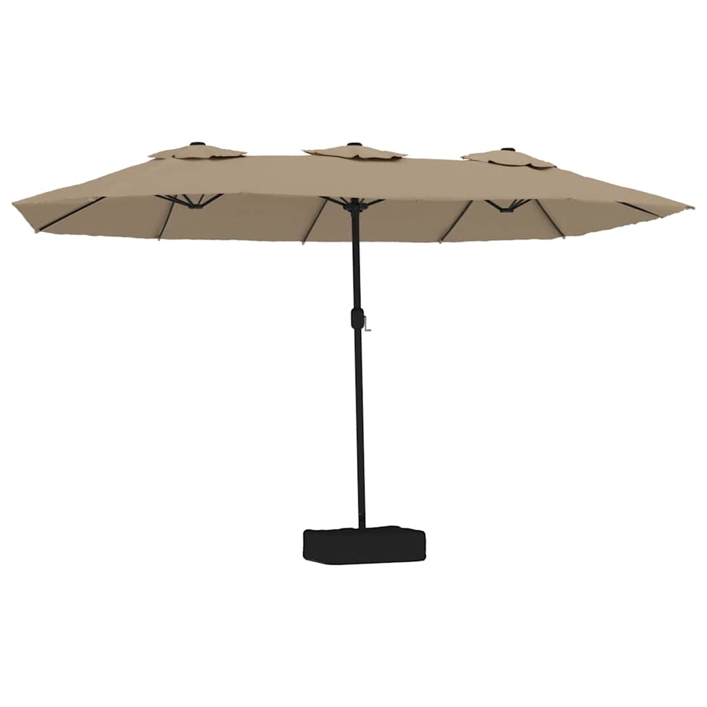 vidaXL Dvojitý slunečník taupe 449 x 265 cm