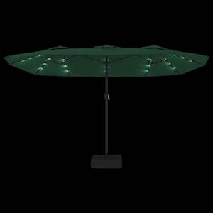 Dvojitý zahradní slunečník s LED zelený 449 x 265 cm - obrázek 6