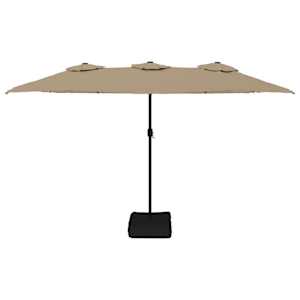 Dvojitý zahradní slunečník s LED taupe 449 x 265 cm - obrázek 4
