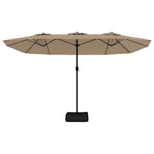 Dvojitý zahradní slunečník s LED taupe 449 x 265 cm - obrázek 5