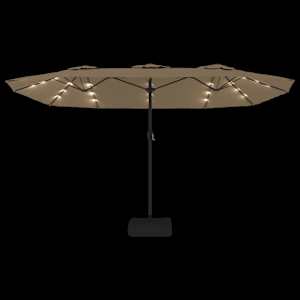 Dvojitý zahradní slunečník s LED taupe 449 x 265 cm - obrázek 6
