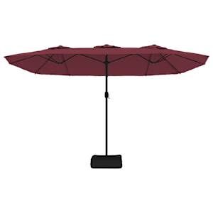 Dvojitý zahradní slunečník s LED bordó 449 x 265 cm - obrázek 5