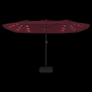 Dvojitý zahradní slunečník s LED bordó 449 x 265 cm - obrázek 6