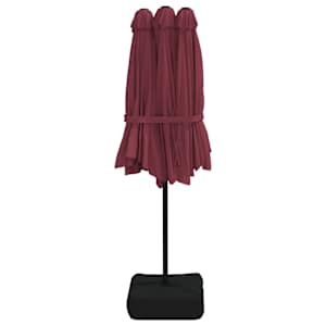 Dvojitý zahradní slunečník s LED bordó 449 x 265 cm - obrázek 7