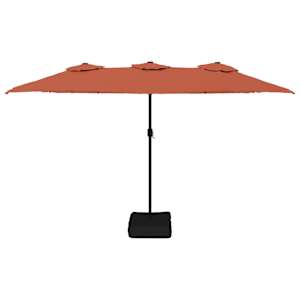 Dvojitý zahradní slunečník s LED terakotový 449 x 265 cm - obrázek 4