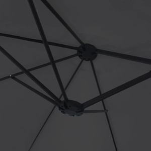 Dvojitý zahradní slunečník s LED černý 449 x 265 cm - obrázek 8