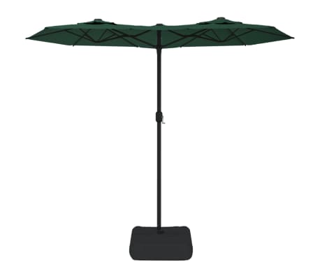 vidaXL Parasol de jardin &agrave; double t&ecirc;te vert 316x145 cm