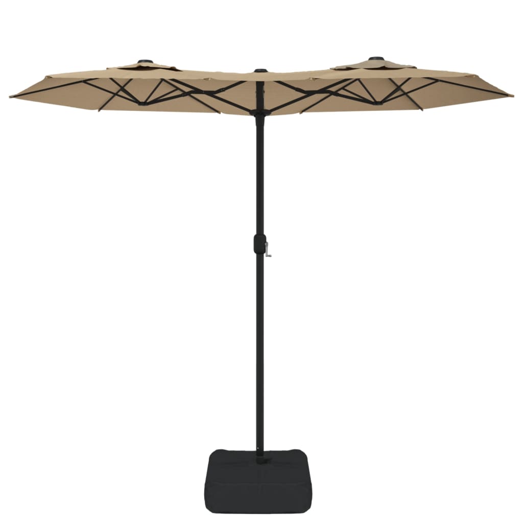 vidaXL Parasol dubbel dak 316x240 cm taupe afbeelding