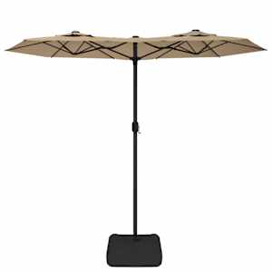 Dvojitý zahradní slunečník taupe 316 x 145 cm - obrázek 3