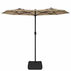 Dvojitý zahradní slunečník s LED taupe 316 x 145 cm - obrázek 4