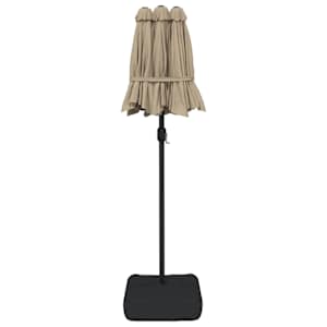 Dvojitý zahradní slunečník s LED taupe 316 x 145 cm - obrázek 7