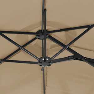 Dvojitý zahradní slunečník s LED taupe 316 x 145 cm - obrázek 8