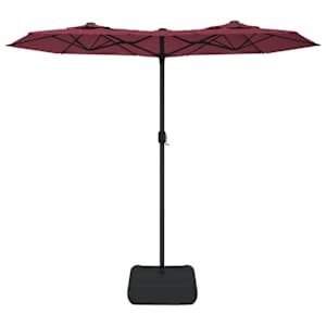 Dvojitý zahradní slunečník s LED bordó 316 x 145 cm - obrázek 4