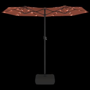 Dvojitý zahradní slunečník s LED terakotový 316 x 145 cm - obrázek 6