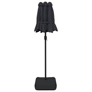 Dvojitý zahradní slunečník s LED černý 316 x 145 cm - obrázek 7