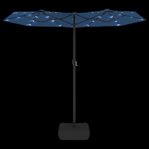 Dvojitý zahradní slunečník s LED azurově modrý 316 x 145 cm - obrázek 6