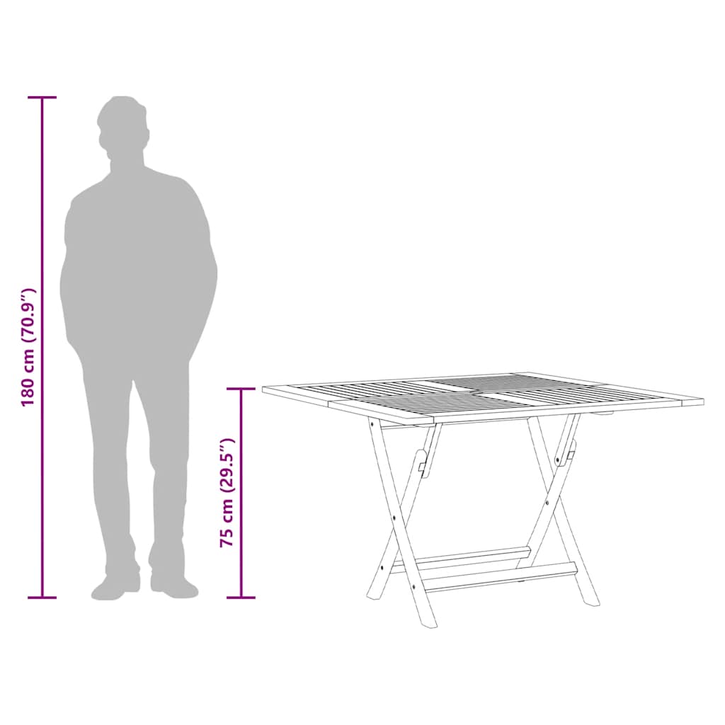 Tuintafel inklapbaar 110x110x75 cm massief teakhout image 9