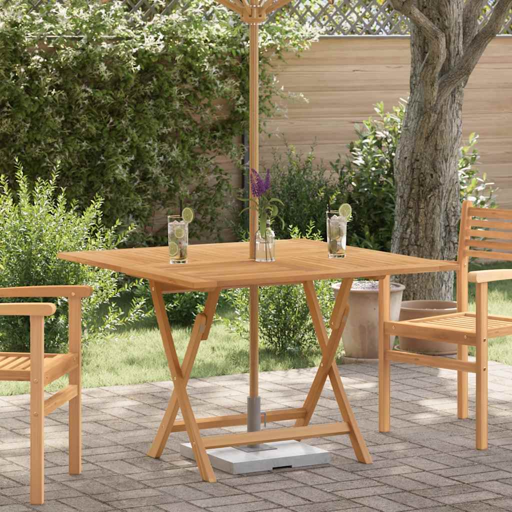 vidaXL Hopf&auml;llbart tr&auml;dg&aring;rdsbord 110x110x75 cm massiv teak