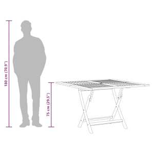 Skládací zahradní stůl Ø 110 x 75 cm masivní teakové dřevo - obrázek 9