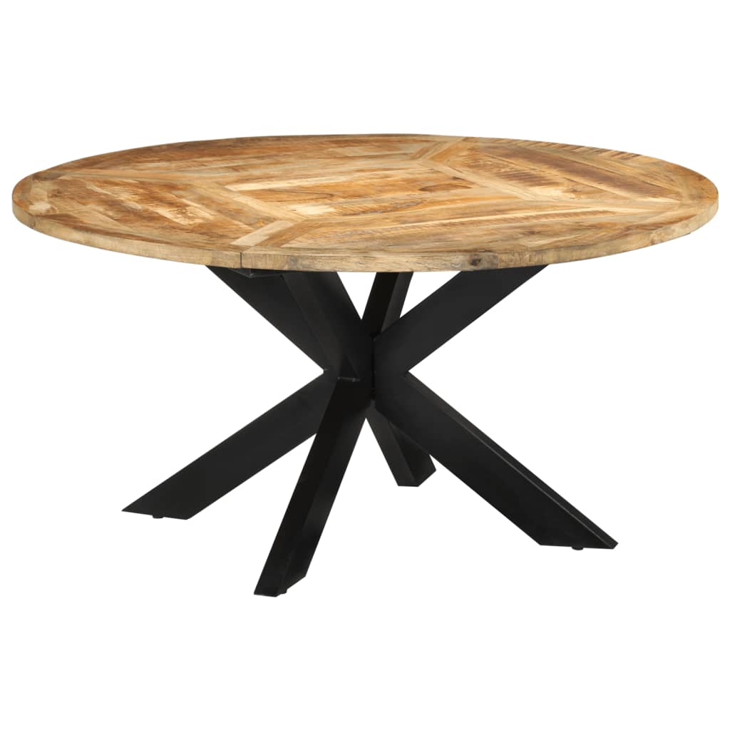 Solid Mango Wood Dining officiel Table Round Dining Room Table 150 cm/120 cm vidaXL