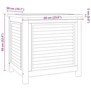 Zahradní úložný box s vložkou 60 x 50 x 58 cm masivní teak - obrázek 9