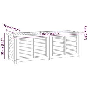 Zahradní úložný box s vložkou 150 x 50 x 55 cm masivní teak - obrázek 9