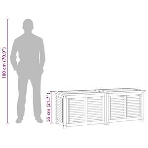 Zahradní úložný box s vložkou 150 x 50 x 55 cm masivní teak - obrázek 10