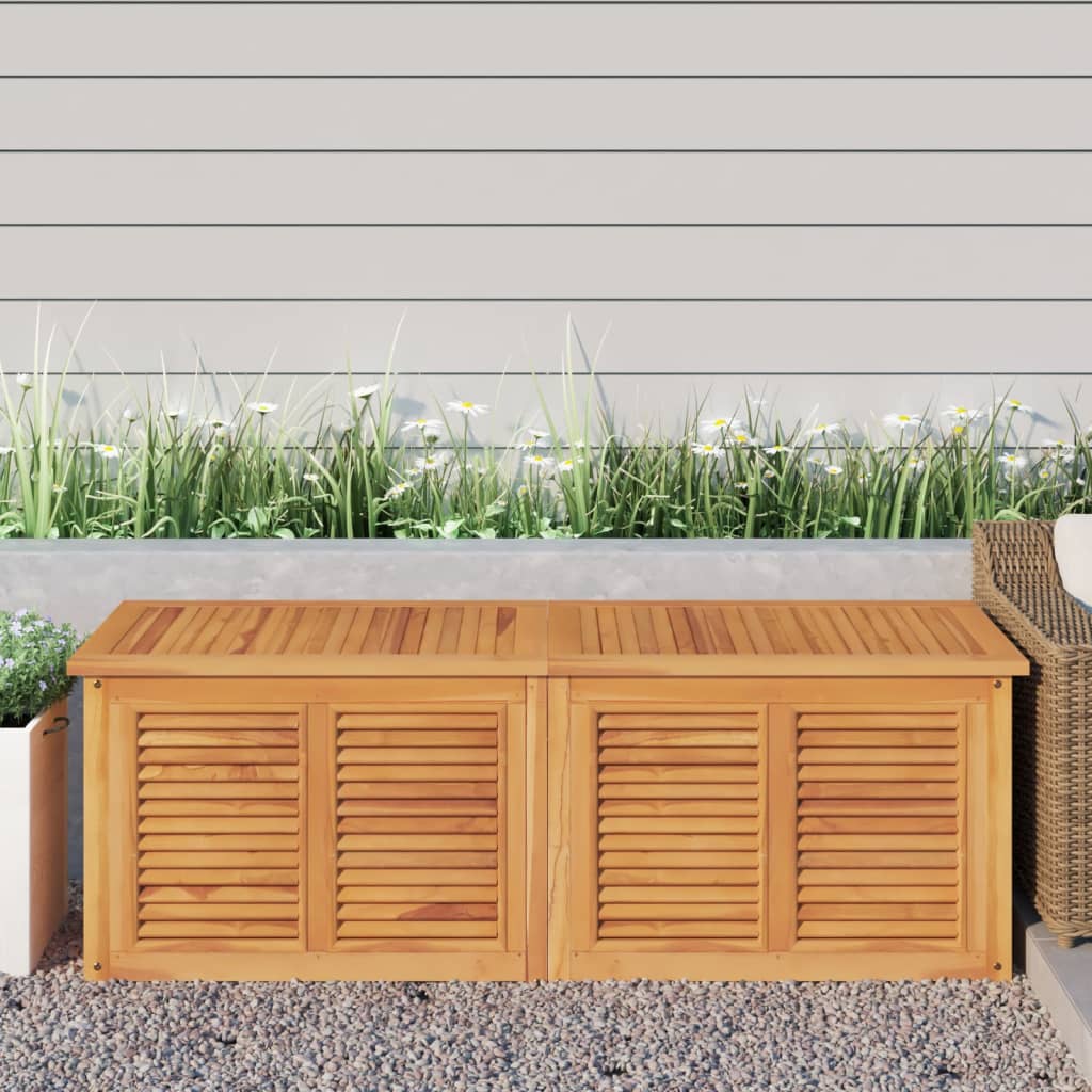 vidaXL Garden Storage Box with Bag 150x50x53 cm Solid Wood Teak