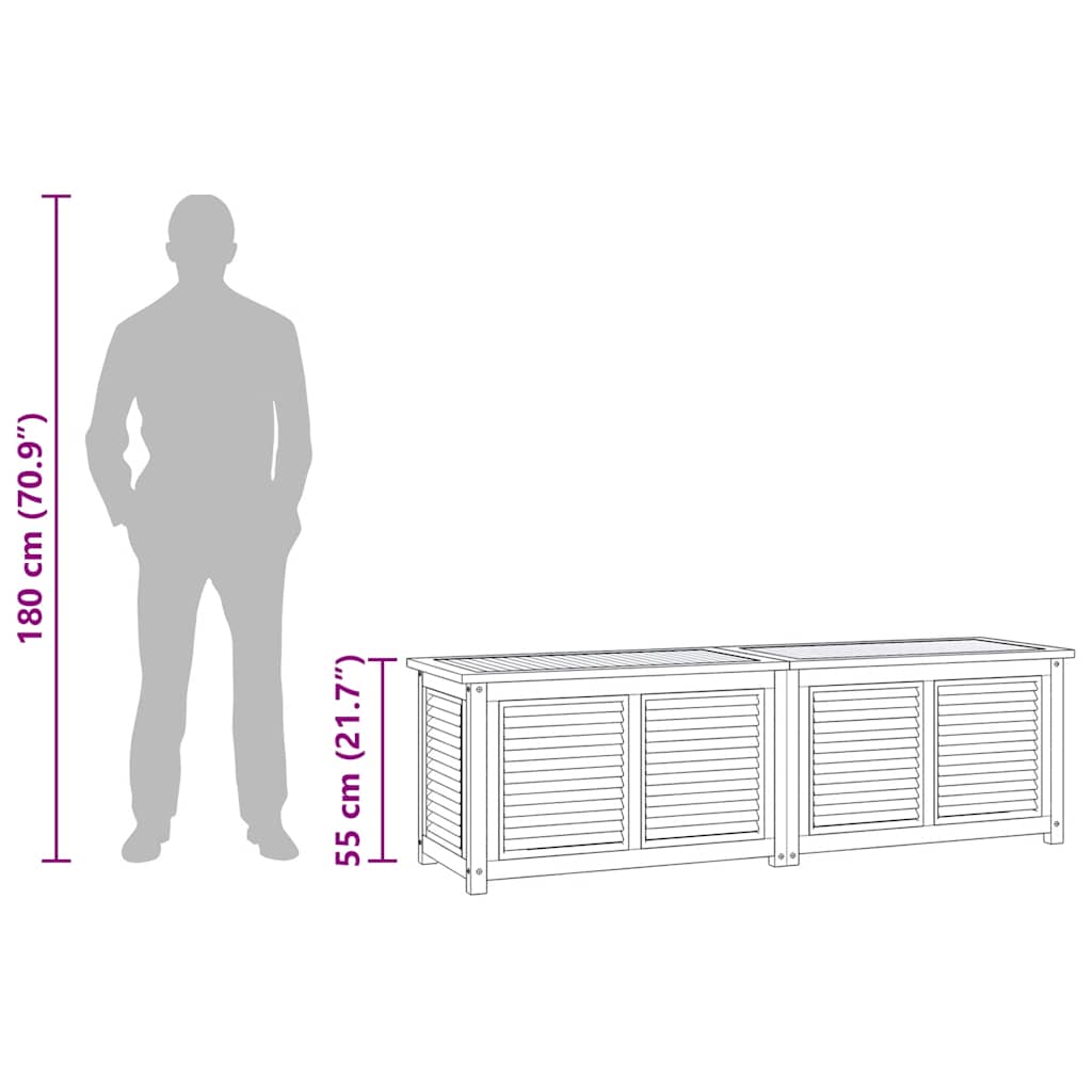 Tuinbox met zak 175x50x55 cm massief teakhout image 10