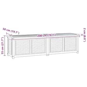 Zahradní úložný box s vložkou 200 x 50 x 55 cm masivní teak - obrázek 9