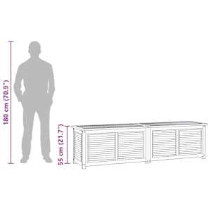 Zahradní úložný box s vložkou 200 x 50 x 55 cm masivní teak - obrázek 10