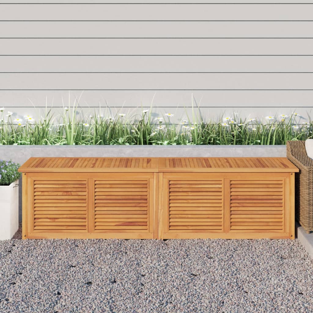 vidaXL Ladă depozitare grădină cu geantă, 200x50x53 cm, lemn masiv tec