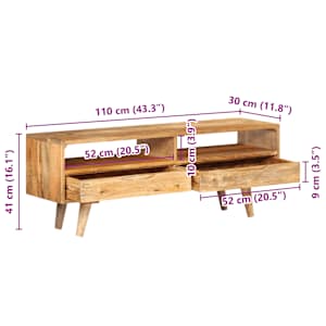 TV skříňka 110x30x41 cm masivní mangovníkové dřevo - obrázek 10