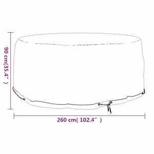 Plachta na zahradní nábytek 10 oček Ø 260 x 90 cm kulatá - obrázek 7